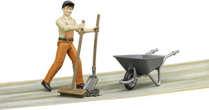 Bruder Municipal Worker Set - Man & Wheelbarrow