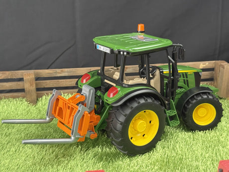 Bruder Tractor Transport Box with Single Bale Handler & Round Bale - Universal Rear Attachment