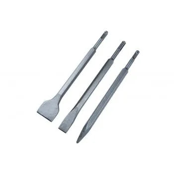 Bluespot SDS+ Chisel Set (3-Piece) | Heat Treated for Chipping, Chiselling & Demolition
