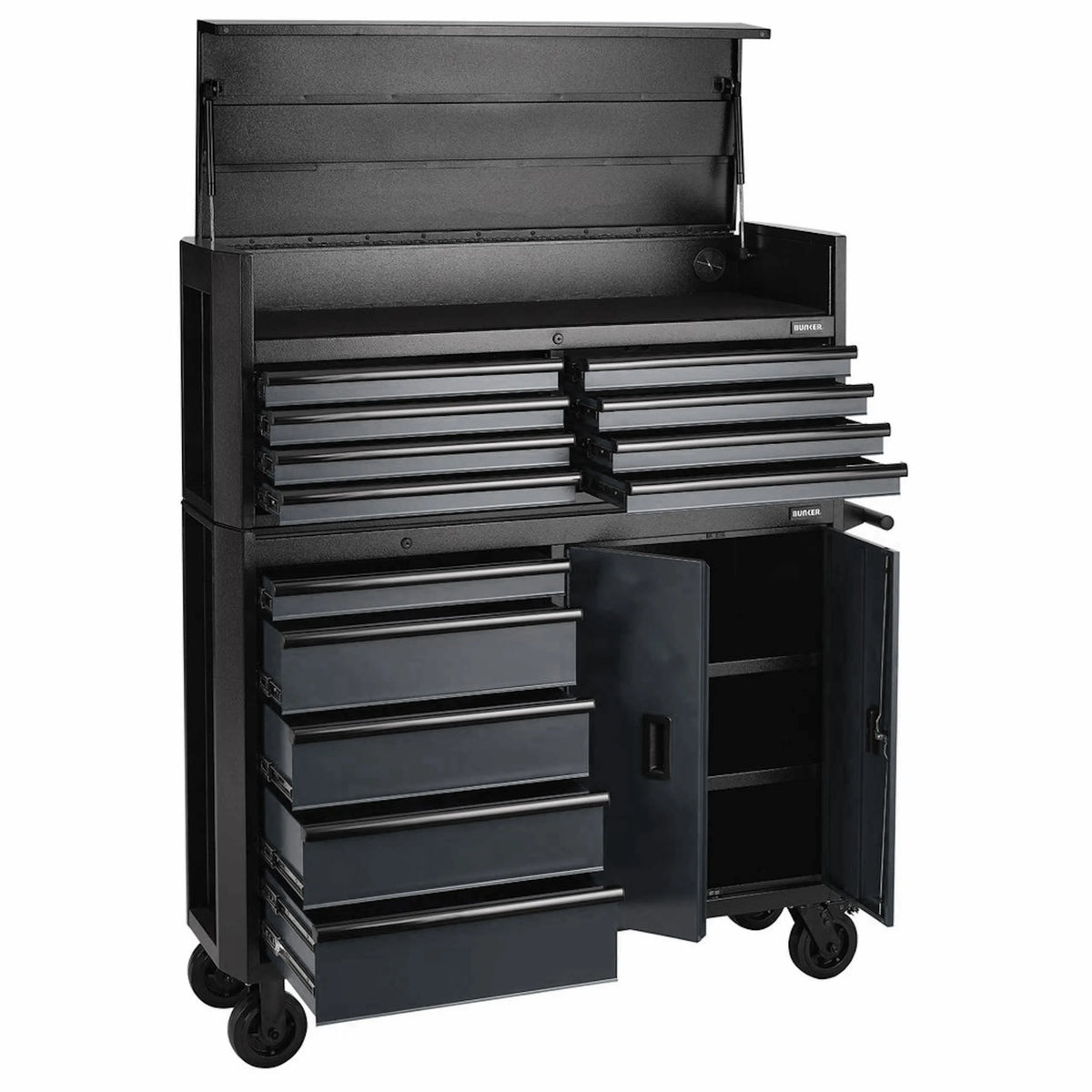 BUNKER 13 Drawer Combined Roller Cabinet and Tool Chest 52" Grey
