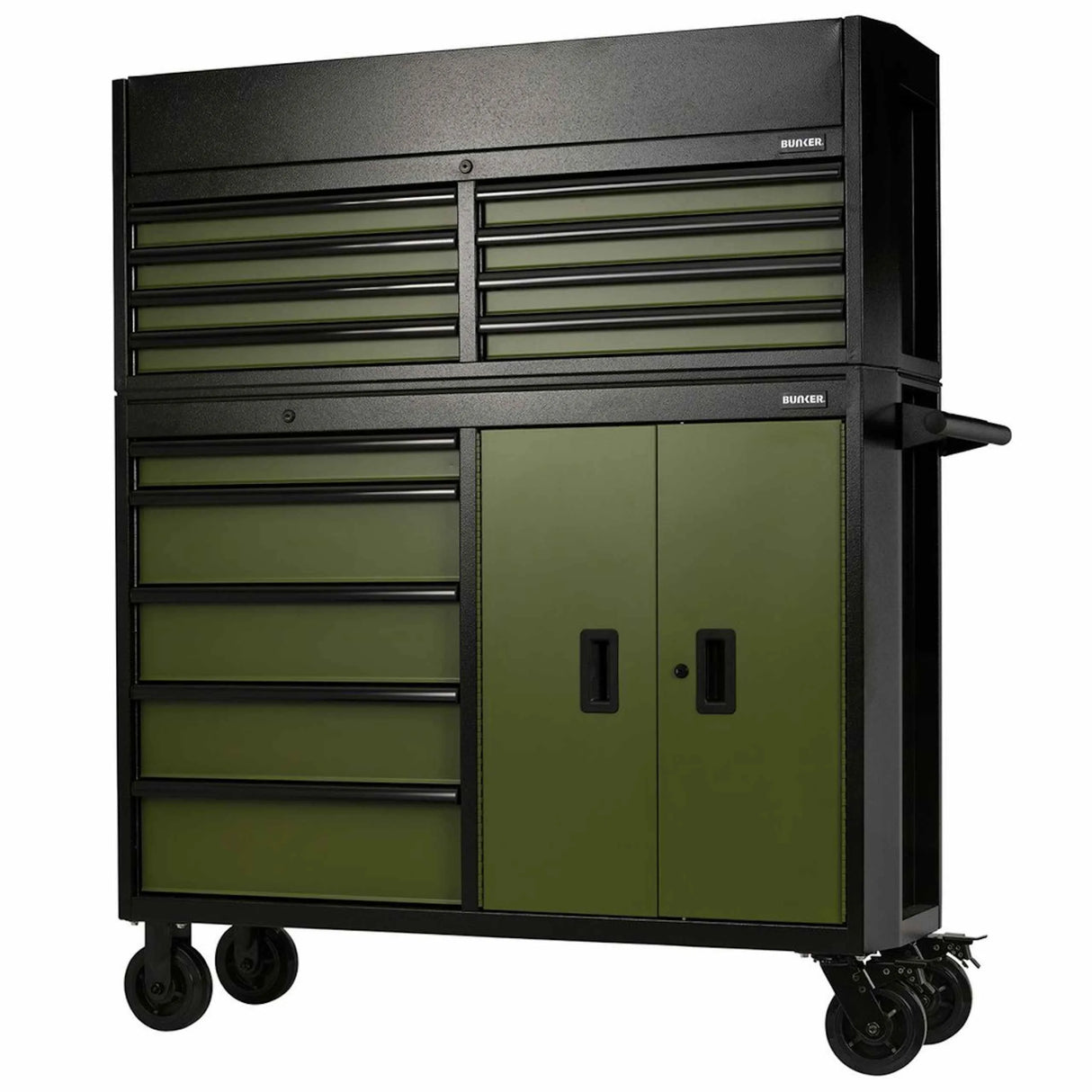 BUNKER 13 Drawer Combined Roller Cabinet and Tool Chest 52" Green