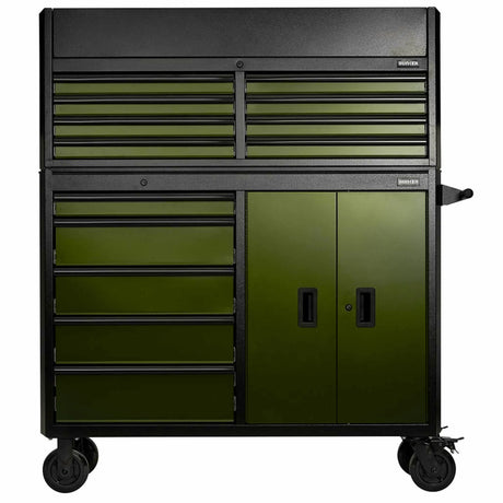 BUNKER 13 Drawer Combined Roller Cabinet and Tool Chest 52" Green