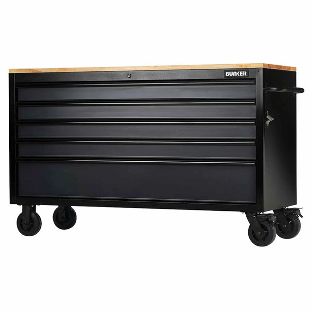 BUNKER 5 Drawer Workbench Roller Tool Cabinet 61" Grey