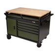 BUNKER® 14 Drawer Multi-Functional Workbench Roller Tool Cabinet - 48", Green, Durable Tool Storage & Workspace