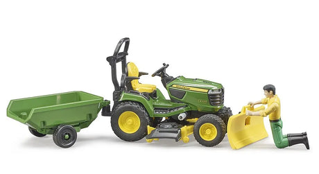 Bruder John Deere X949 Ride On Tractor Lawnmower With Trailer And Man