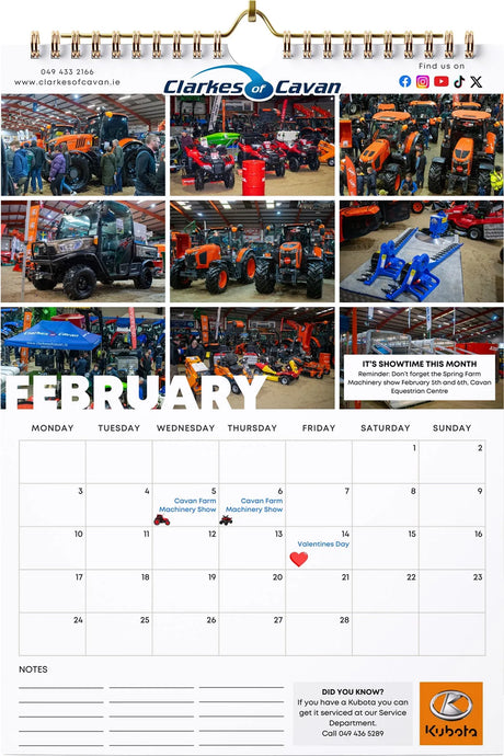 Clarkes of Cavan 2025 Calendar A3 Size