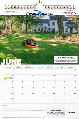 Clarkes of Cavan 2025 Calendar A3 Size
