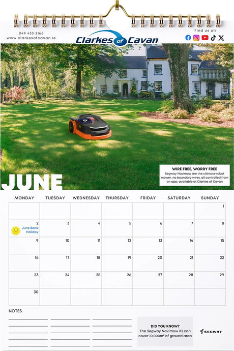 Clarkes of Cavan 2025 Calendar A3 Size