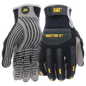 CAT High Impact Gloves - Synthetic Leather Gloves with Molded Knuckles & Adjustable Wrist CAT012230X 