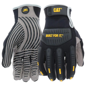 CAT High Impact Gloves - Synthetic Leather Gloves with Molded Knuckles & Adjustable Wrist CAT012230X 