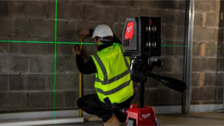Milwaukee Alkaline Green Cross Line Laser CLL-C - 30m Range, Self-Levelling, Kitbox Included