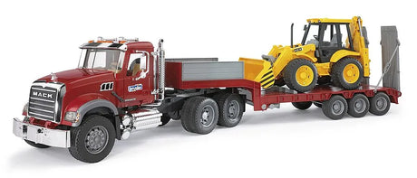 Bruder MACK Granite Low loader and JCB 4CX
