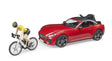 Bruder Roadster with Racing Bicycle and Cyclist