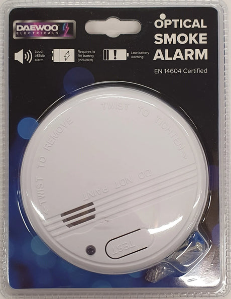 Daewoo Optical Smoke Alarm ELA1159 - Reliable Fire Detection for Home Safety