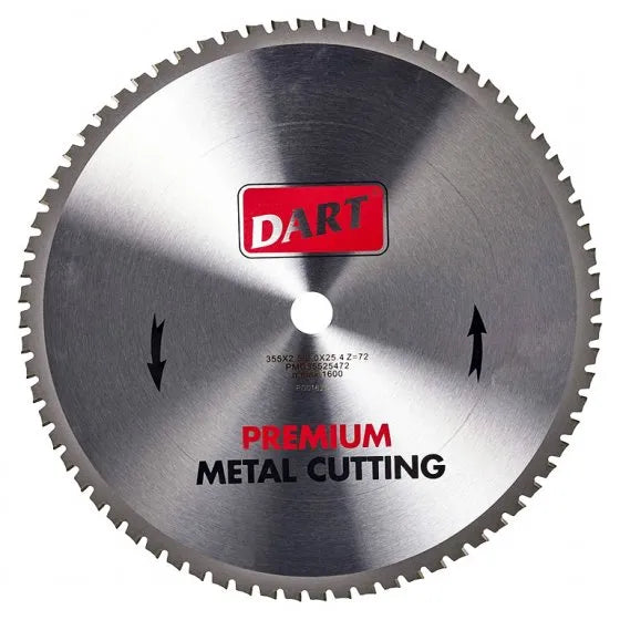 DART 355x25.4x72Z Premium TCT Metal Saw Blade 