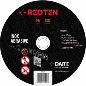 DART Red Ten 115mm SS/Inox Abrasive Discs 10pk