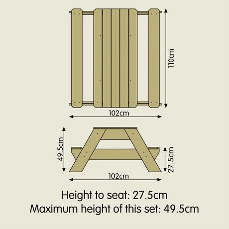 Kids Picnic Bench Style Play Table & Sand Pit - Dual-Use with Removable Bowls for Sand and Water
