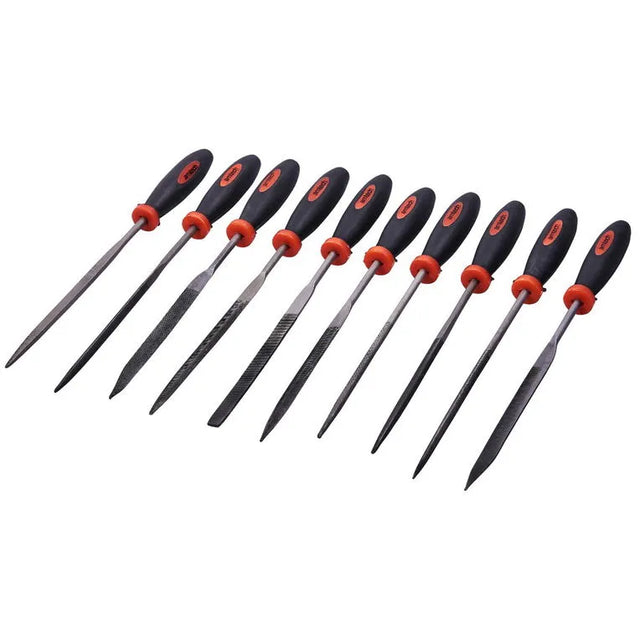 Amtech Needle File Set 140mm (10-Piece) | Precision Filing Tools for Metal, Wood & Plastic