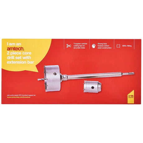 Core Drill Plus Extension Bar Set 50mm & 110mm