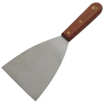 4-Inch Scraper with Wooden Handle - Stainless Steel Blade & Heavy-Duty Design