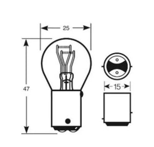 Double Contact, Double Filament Stop/Tail/Flasher LG5006 | 12V 21/5W SBC - BA15d, CE Approved