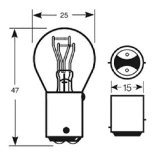 Double Contact Double Filament Stop/Tail/Flasher Light LG5058 - 24V 24/6W SBC BA15d