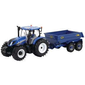 Britains 43268 New Holland T6 Tractor with Trailer Play Set - 1:32 Scale Farm Toy