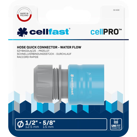 Cellfast Quick Connector CELLPRO™ 1/2″ - 5/8″ Through-Flow