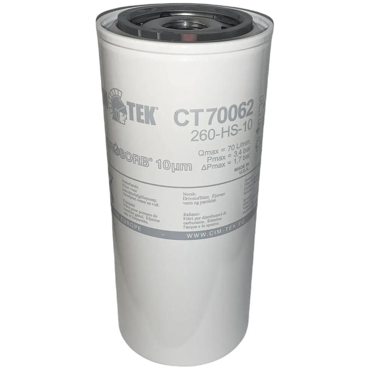 Cim-Tek 70062 Water Absorbent Filter Element | 10 Micron Diesel Filtration