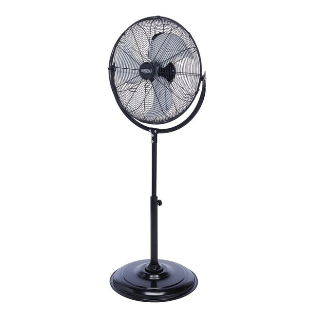Draper 230V Pedestal Fan, 18"/450mm, 120W - High-Velocity Airflow with Adjustable Height (70429)