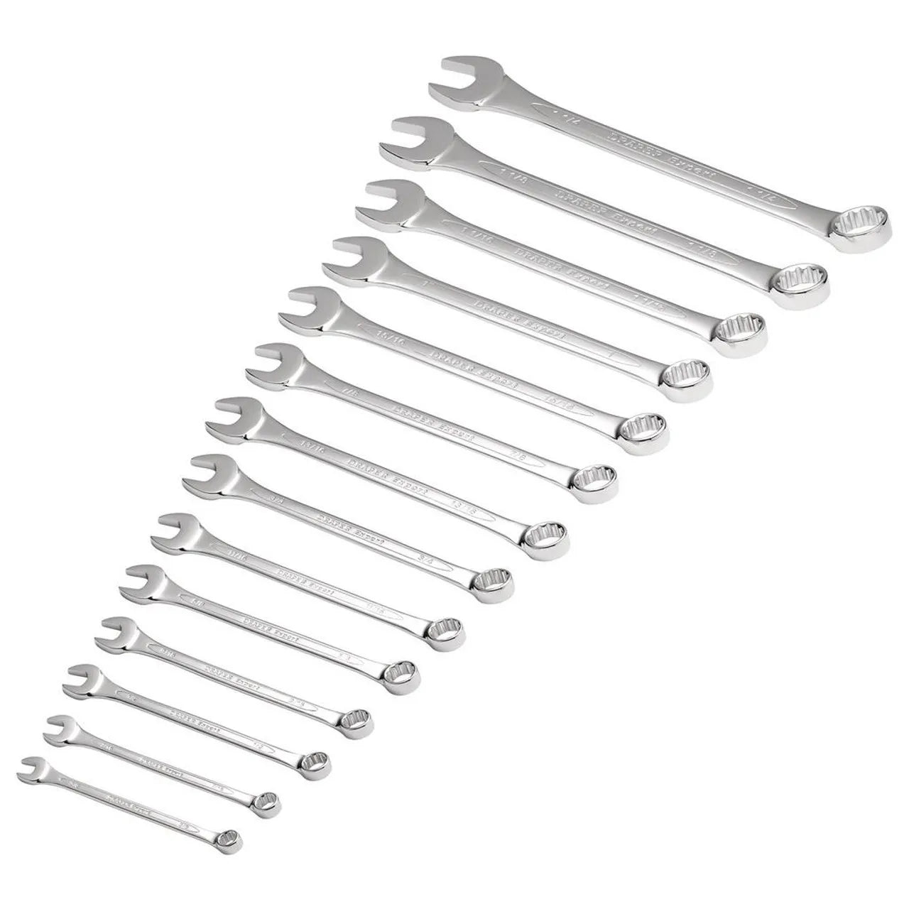 Draper Expert HI‑TORQ Imperial Combination Spanner Set (14‑Piece) - Sizes 3/8" to 1¼"