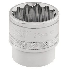 Draper Hi-Torq 12 Point Socket. 3/8" Sq. Dr. 22mm