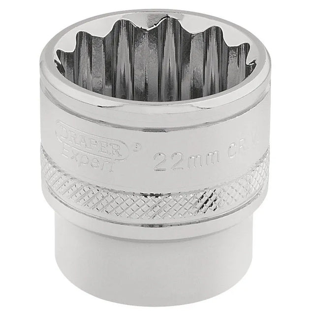 Draper Hi-Torq 12 Point Socket. 3/8" Sq. Dr. 22mm