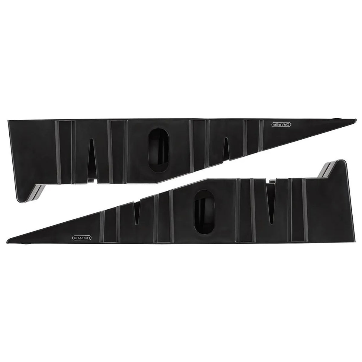 Draper 21147 Car Ramps - 2.5 Tonne Capacity (Pair) Plastic Ramps with Non‑Skid Thread & Rubber Pads