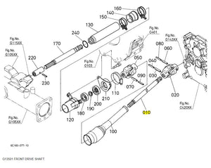 Kubota 6C040-57512 Drive Shaft - Precision Front & Rear Drive Shaft Replacement for B-Series Tractors