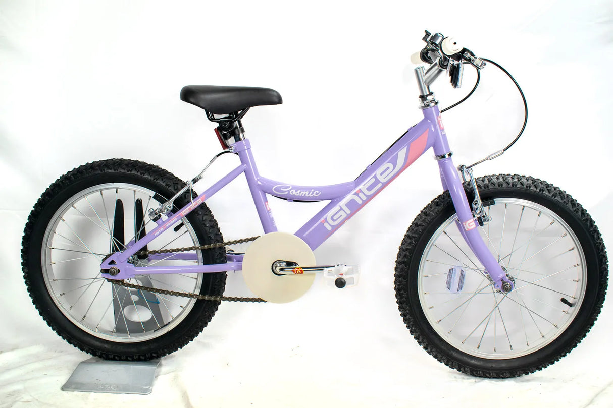 IGNITE Cosmic 18" Wheel Girls Lavender Bike | Fun & Stylish Kids Bicycle