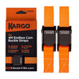 Kargo Endless Cam Buckle Strap 4m x 25mm [250kg] (2 Pack) - One-Piece Quick Release Tie-Down