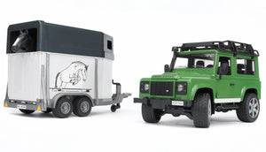 Bruder Land Rover Defender with horse trailer