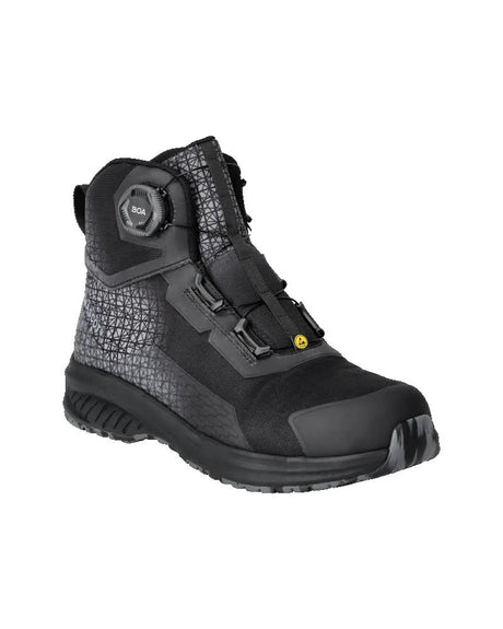 MASCOT Safety Boots S3S Black with BOA Fit System - Lightweight, Water-Repellent, Slip-Resistant