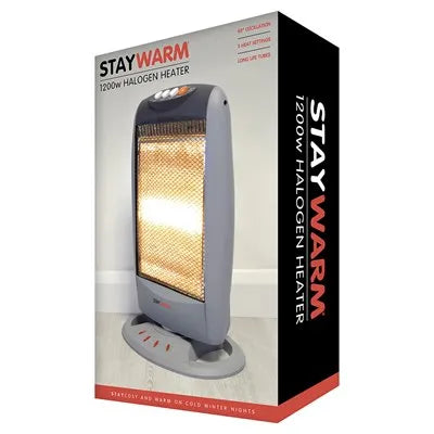 StayWarm 1200W 3 Bar Compact Halogen Heater