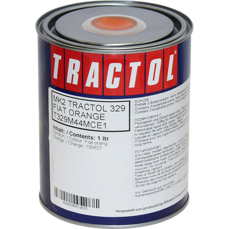 TRACTOL Paint Fiat Orange High Gloss Finish 1 Litre - Ideal for Agricultural & Construction Equipment - MK2