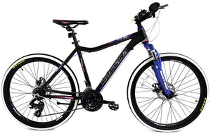 Montana Fitness Disc 26" Wheel Bike 19" Frame - Black-Violet-Pink, Alloy Frame, 6-Speed Shimano Gears