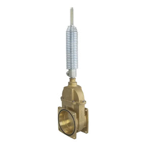 G18139 Bell Gate Valve with Spring Ram - Heavy Duty Brass, 4-Bolt Flange