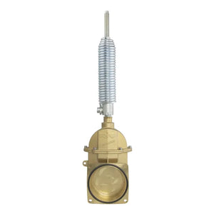 G18139 Bell Gate Valve with Spring Ram - Heavy Duty Brass, 4-Bolt Flange