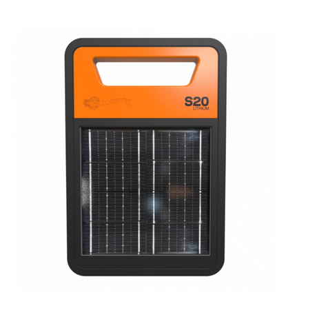 Gallagher S20 Solar Energizer - Lithium Battery Powered Fence Energiser, 0.2J Output