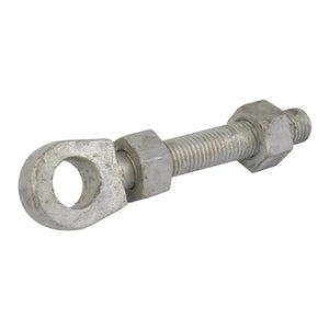 Galvanised Eye Bolt G19668 - 150 x 32mm with 2 Nuts for Gate & Structural Use