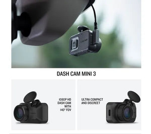 Garmin Dash Cam Mini 3 - Compact 1080p Dash Cam with Polariser & Voice Control