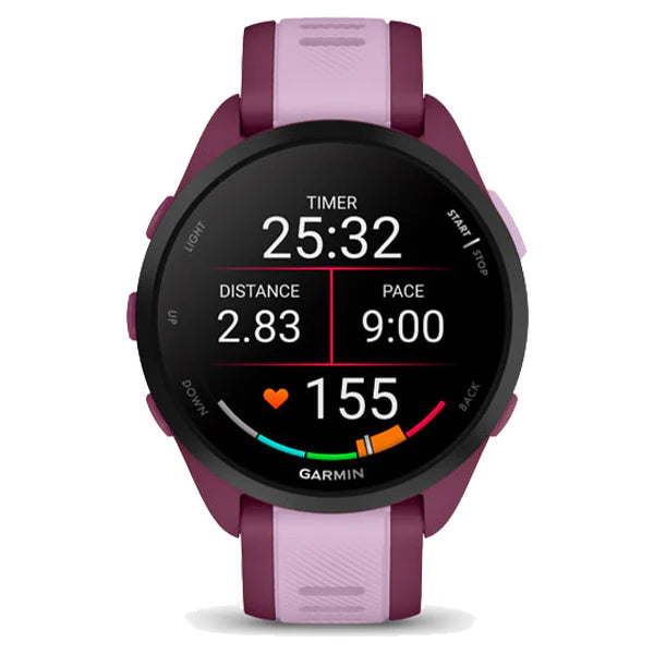 Garmin Forerunner 165 Music Smartwatch - Berry & Lilac | GPS Running Watch with Music & AMOLED Display