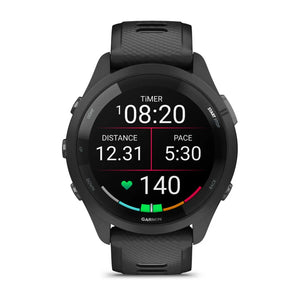 Garmin Forerunner 265 Black Running Watch - Black/Powder Gray Band