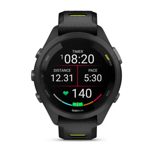 Garmin Forerunner 265S GPS Multisport Watch - Black Bezel with Black Silicone Band